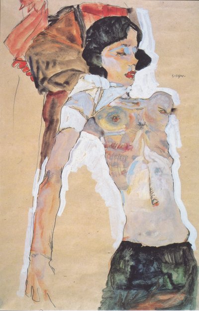 Reclining Half-Clothed Girl by Egon Schiele